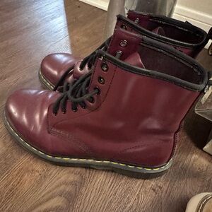 Dr. Martens Burgundy Lace-Up Boots